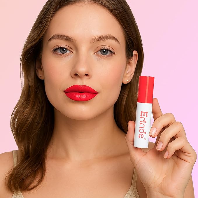 Erinde Lips Staining Lip Oil, Glossy Lip Stain, Long-Lasting Lightweight Lip Staining Oil, Moisturizing Plumping Hydrating Glossy Lip Tint, Vegan & Cruelty-Free, 05