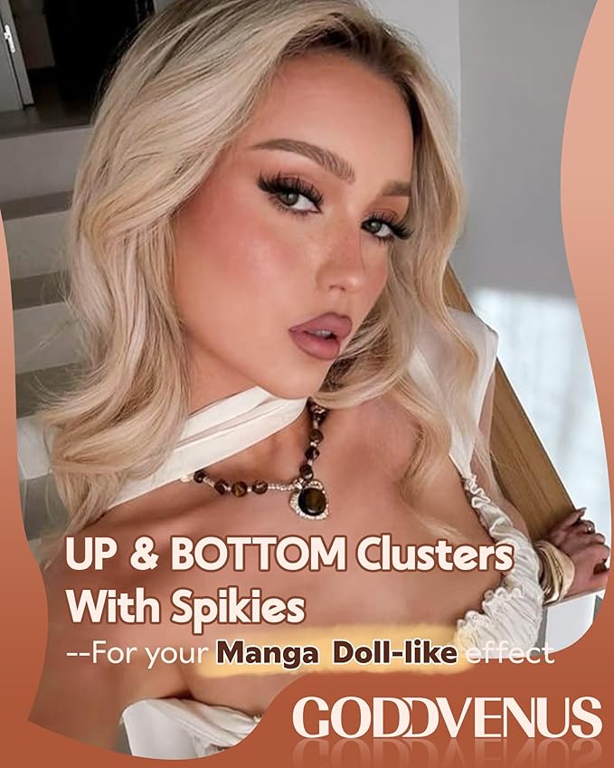 Volume Manga Lash Clusters with Spikes 300D Waterproof Fairy Eyelashes Clusters Bottom Lashes Clusters Wispy Anime Cluster Eyelash Extensions D Curl Full Eye Lash Extension