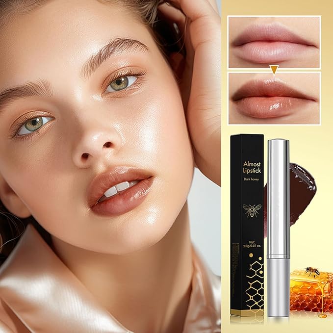 2PCS Hydrating Honey Lipstick，Black Sheer Tinted Lip Balm for All Skin Tones, Moisturizing Nourishing Formula with Natural Black Cherry Tint