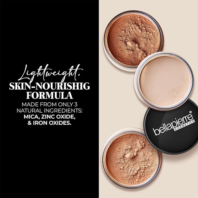 Bellapierre Mineral Foundation SPF 15 – Loose Powder Foundation, Full Coverage Mineral Makeup with Matte Finish – Vegan, Cruelty Free, Hypoallergenic, Oil & Talc Free – 0.32 oz - Cinnamon