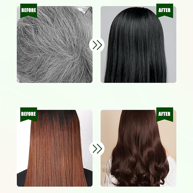 2026 New Haircolor for Gray Hair Coverage, Hair Dye for Women Dark Brown, Long-Lasting Botanical Essential Oil Hairdye, Nourishing Plant-Based Hairs Colo, Women and Men, Gray Coverage (Dark Brown)