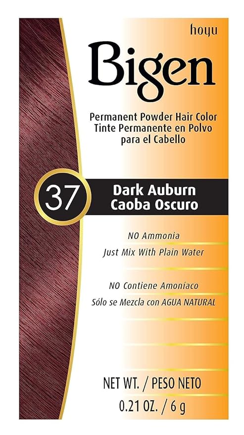 Bigen Powder Hair Color #37 Dark Auburn 0.21 Ounce (6ml) (3 Pack)