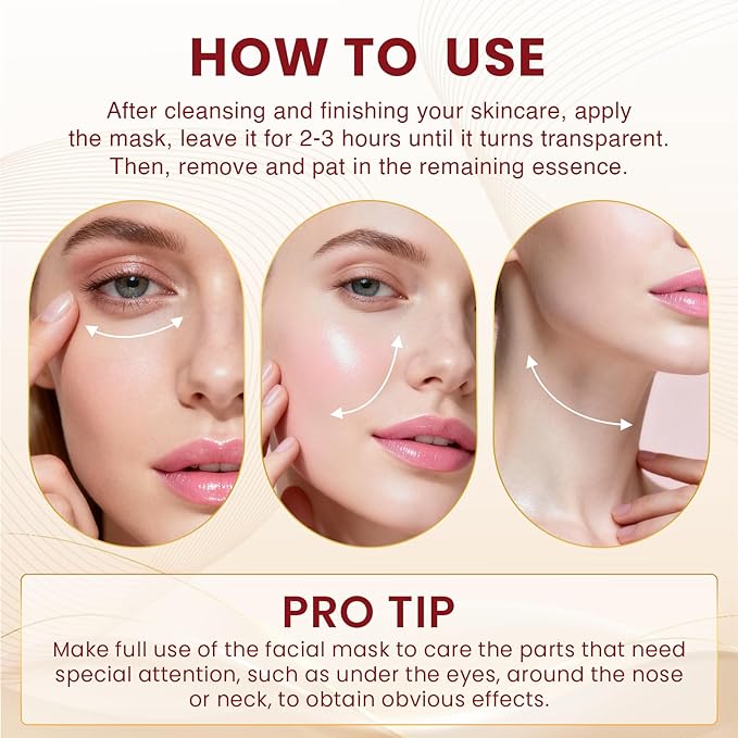 Bio-Collagen Real Deep Masks 24PCS Collagen Face Mask Skin Care Sheet Overnight Skincare Hydrating Smile Line Patches Wrapping Lift Stocking Stuffers Birthday Gifts for Teen Girls