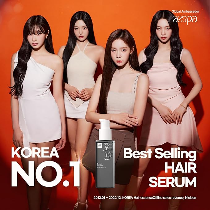 Mise En Scene Perfect Serum Watery - Moisturizing Hair Oil for Ligtweight & Dry | Low Porosity Hair Products | Long Lasting Hydrating | For Fine & Thin Hair, Oily Scalp | Citrus Scent, 2.70 fl. Oz