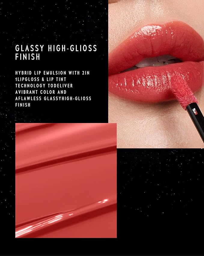 STELLAR DUST LIP STAIN-Long Lasting, Waterproof and Transferproof Lip Tint, Glossy Finish Lip Gloss, Lightweight Lipstick, High Coverage, Stocking Stuffers For Teen Girls (07 QUANTA)