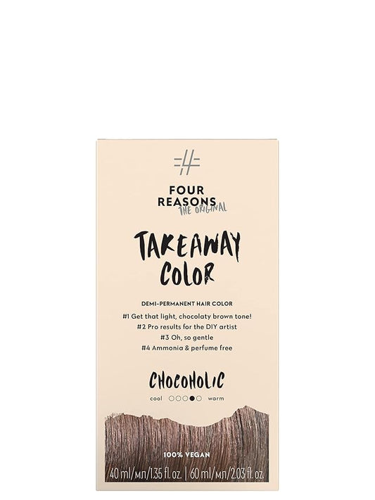 Four Reasons Original Takeaway Color - Chocoholic – 6.35 Warm Brown - Demi-Permanent Hair Color - Ammonia-Free and Fragrance-Free Hair Dye - 100% Vegan & Cruelty Free