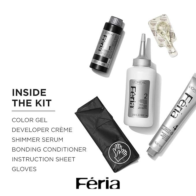 L'Oreal Paris Feria Multi-Faceted Shimmering Permanent Hair Color, 45 French Roast (Deep Bronzed Brown), Pack of 2 Hair Dye Kit