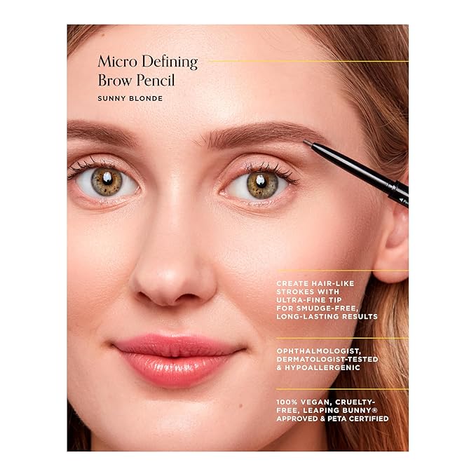 Arches & Halos Micro Defining Brow Pencil - For a Fuller and More Defined Brow, Long-Lasting, Smudge Proof - Vegan and Cruelty Free Makeup - Sunny Blonde, 0.003 oz