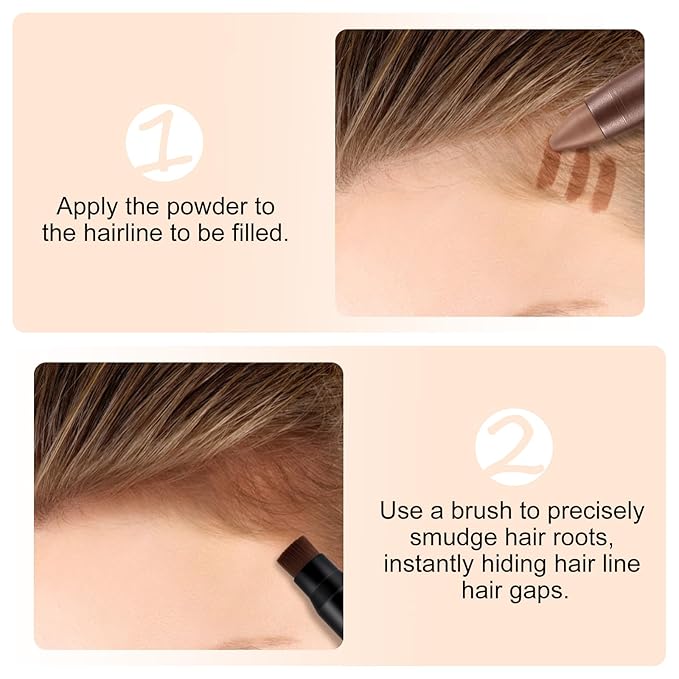 Boobeen Hairline Powder Stick, Hair Shadow Concealer for Thinning Hair, Waterproof Root Touch-Up to Quickly Cover Grey and Conceal Hair Loss