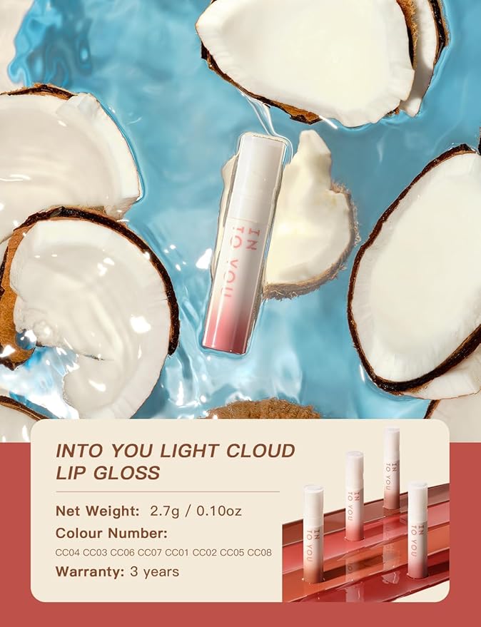 INTO YOU Lip Stain Long Lasting, Lip Gloss, Lip Tint, Lip Plumper Gloss, Glitter Lip Gloss, Liquid Lipstick, Vivid Color, Smudge-Proof, Lightweight, Naturally Moisturizing, Lip Oil For Dry Lips (CC05)