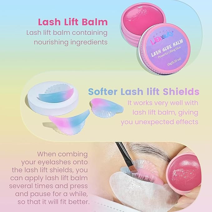 Libeauty Lash Lift Kit 10ml – Eyelash Lift Kit & Brow Lamination Kit with Lash Lift Balm, Tubular Precision Design for Easy At-Home or Salon Use