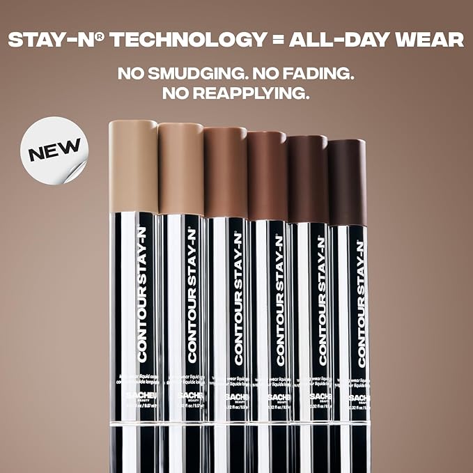 Sacheu Liquid Contour STAY-N Long Wear Cream Contour Makeup — Long Lasting, Blendable, & Lightweight Formula — Vegan & Cruelty-free, Giving Drama