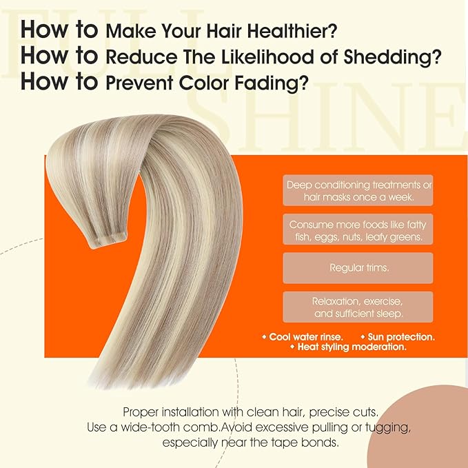 Full Shine Long Tape in Hair Extensions Human Hair Injection Double Sided Tape Extensions Color 18/613 Remy Seamless Skin Weft 22Inch Silky Straight Soft Extension 50G 20Pcs Natural Brazilian
