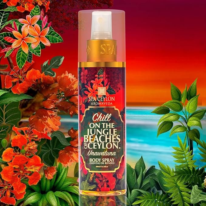 SPA CEYLON Unawatuna Body Spray | Women's Fragrance Spray | Floral and Fruity | Refreshing Beach Summer Fragrance | 200ml