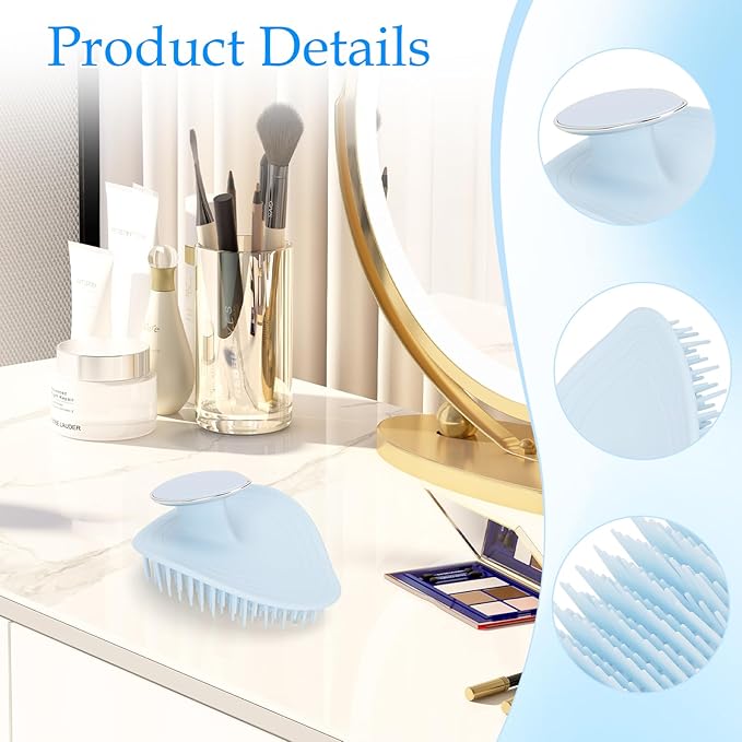 HOKLNUSE Hair Shampoo Brush,Scalp Massager Scrubber, Dandruff Removal Scrubber with Ergonomic Anti-Slip Handle,Wet & Dry Hair Care for Women Men Kids All Hair Types