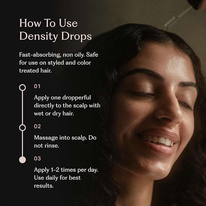 Under Your Skin Density Drops Hair Serum for Thinning Hair, Thicker Fuller-Looking Hair, Reduces Shedding, Clinically Tested Scalp Treatment with Capilia Longa, 90-Day Results, 30mL