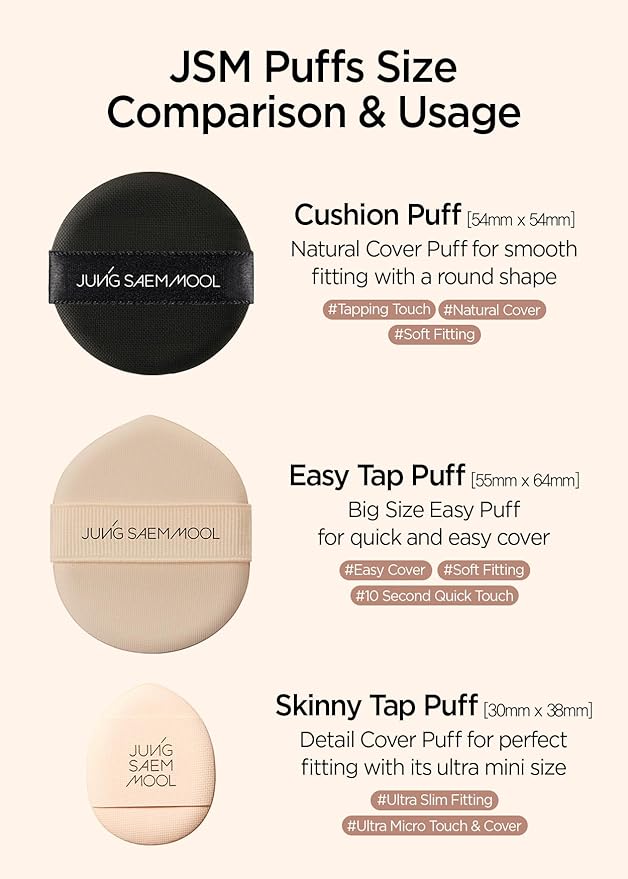 [JUNGSAEMMOOL OFFICIAL] Cushion Puff Set (10p) Black