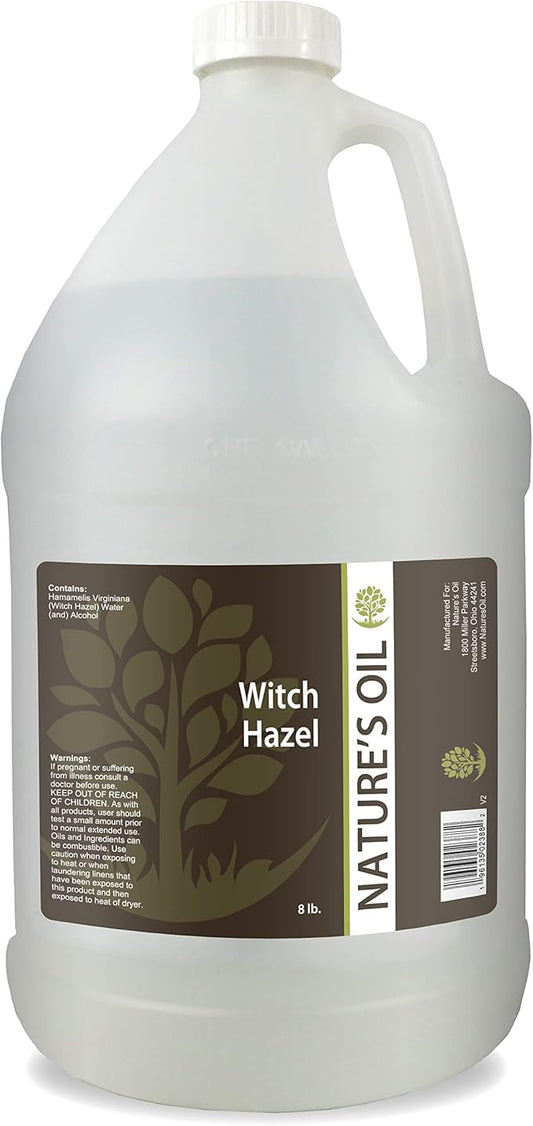 Nature's Oil Witch Hazel, 100% Natural, Fragrance Free (1 Gallon) 14% Alcohol