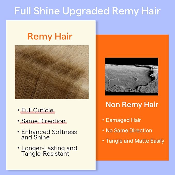Full Shine Balayage Clip in Hair Extensions Human Hair Blonde Clip in Extensions Human Hair Light Brown to Blonde Remy Clip Hair Double Weft Clip in Hair 7 Pcs 12 Inch