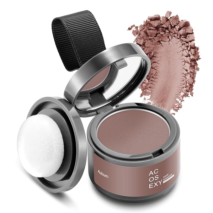 Root Touch Up Hair Color Powder for Gray Coverage and Thinning Hair - Auburn Hairline Shadow Powder for Women's Eyebrows and Men's Beard Lines, Bald Spots (Auburn)
