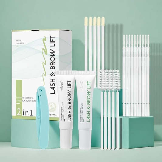 Lash Lift Kit for Eyelash Perm, Professional Lash & Brow Lift Natural Ingredient for Long-Lasting Natural Curl & Self Lash Lifting, Brow Lamination Set for Salon-Quality Results at Home