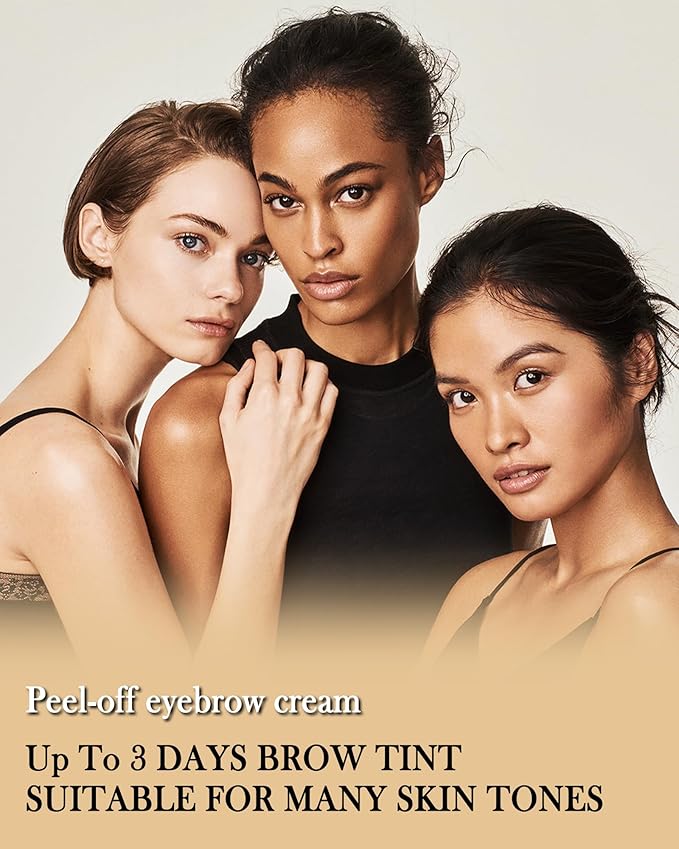 Eyebrow Gel Peel Off, 2Pcs Light Brown Tattoo Eyebrow Gel Easy Peel Off, Long Lasting Waterproof Eye Brow Tinting Dye, Tattoo Brow Tint Stain Peel-Off Kit for Eye Makeup,Christmas Gift for Women-02