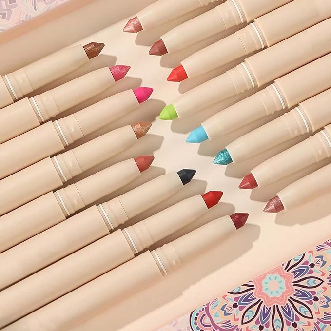 Brown Eyeshadow Stick, Smooth Cream Shimmer Eyeshadow Pencil, Waterproof Long Lasting High Pigmented Hypoallergenic Eye Shadow Highlighter Stick Create Multi-Dimension Eyes Look(16# Brown Shimmer)