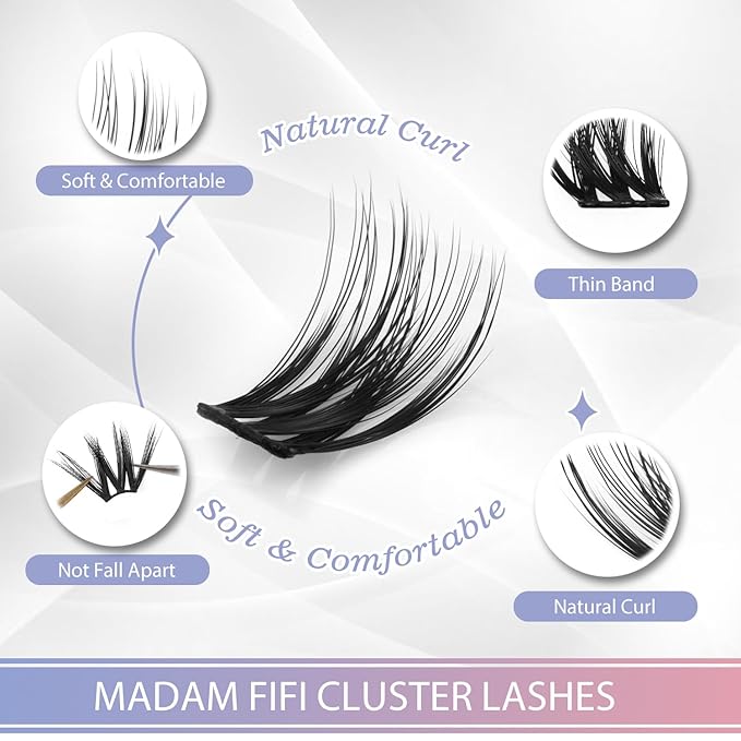 Fluffy Lash Clusters, 156 Lightweight Clusters Individual lashes, 8-14mm Individual Lashes DIY Cluster Lashes Extension Soft Comfortable False Eyelashes (Wispy-Mixed)
