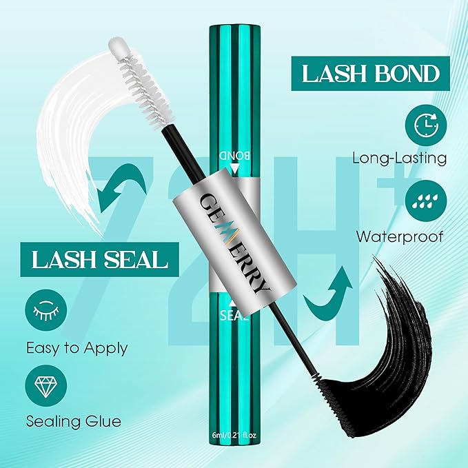 GEMERRY Lash Extension Kit DIY 280pcs Lash Clusters Kit Eyelash Extension Kit D Curl Individual Lashes Kit with Lash Bond and Seal Lash Tweezers for Self Use（50P-10-18mm)