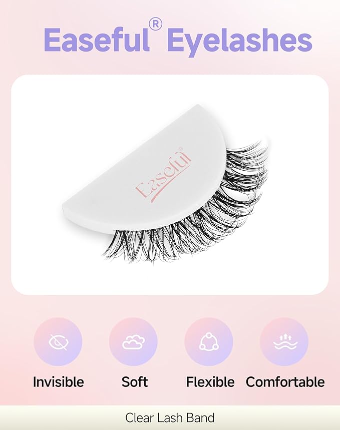 Wispy Lashes Natural False Lashes Natural Eyelashes Fake Eyelashes False Eyelashes Strip Lashes Wispy Eyelashes Clear Band Lashes Light-07
