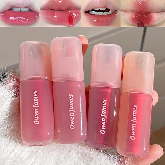 Petansy 4pcs Lip Gloss | Long-Lasting, Moisturizing, Plumping, Revitalizing for Dry Lips, Waterproof, No Peel Off, Hydrating, Nourishing Crystal Clear