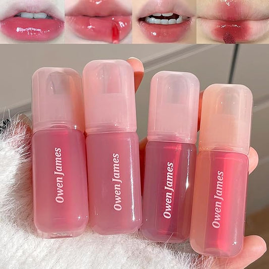 Petansy 4pcs Lip Gloss | Long-Lasting, Moisturizing, Plumping, Revitalizing for Dry Lips, Waterproof, No Peel Off, Hydrating, Nourishing Crystal Clear