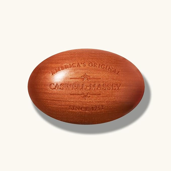 Caswell-Massey Triple Milled Heritage Woodgrain Sandalwood Three-Soap Set, Scented & Moisturizing Bath Soap, Made In The USA, 3 Count (Pack of 1)