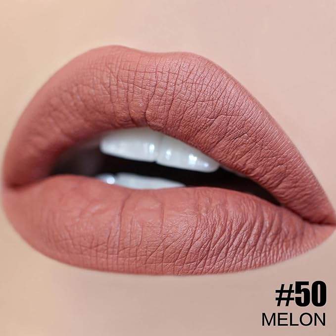 FOCALLURE Ultra Matte Liquid Lipstick,Longwear Rich Lip Colors,Easy to Create a Sexy Lips with High-grade Formula,Long Lasting Waterproof Lipstick Make Up,#50