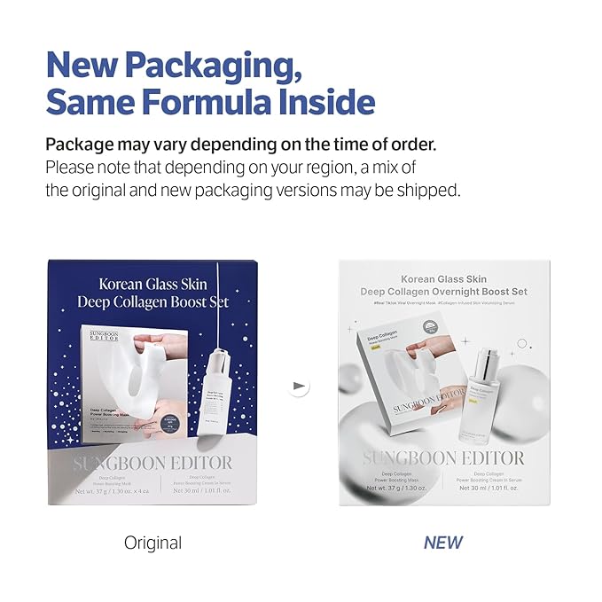 Tiktok Trend Items Wrinkle Free Boosting DUO: Deep Collagen Power Boosting Mask (4ea) & Deep Collagen Power Boosting Cream In Serum, Self-Care Gift Set for Women & Moms, Korean Skincare