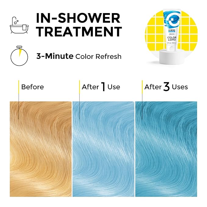 Semi Permanent Hair Color - 6 oz Color Depositing Conditioner with Shea Butter & Almond Oil- Color Conditioner Depositing Hair Mask - Vegan, Paraben, Ammonia & Sulfate Free -Blue