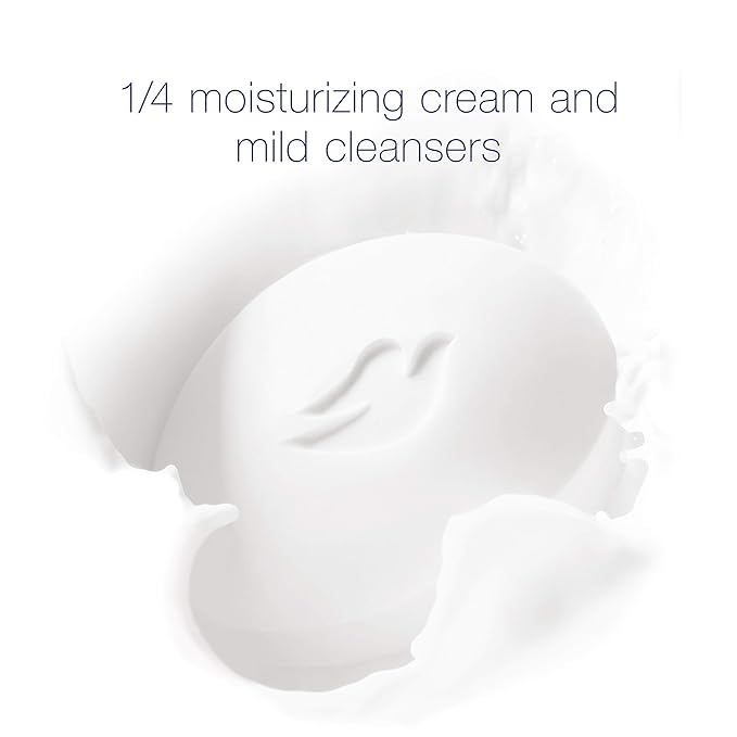 Dove Beauty Bar Gentle Cleanser for Softer and Smoother Skin with 1/4 Moisturizing Cream White More Moisturizing than Bar Soap, 3.75 oz, 14 Bars