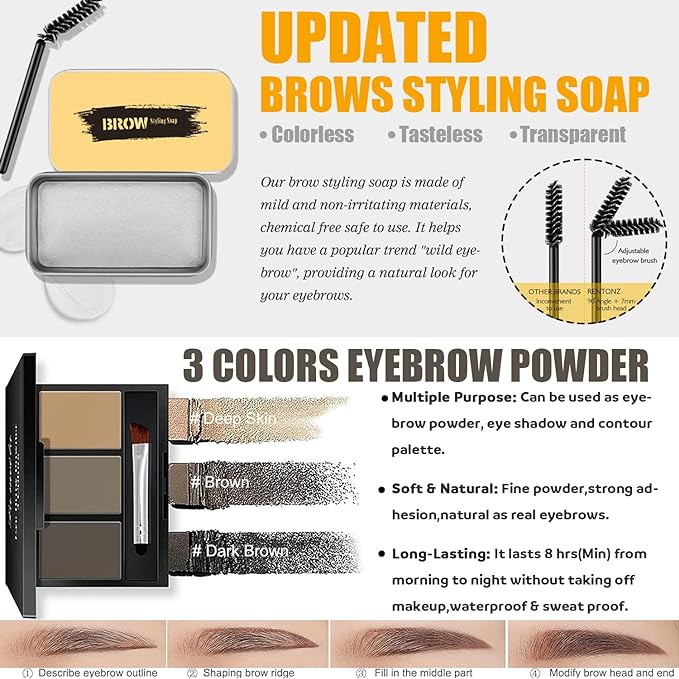 All in One Makeup Kit for Women Full Kit, Make Up Gift Set for Women Teens Girls, Includes Eyeshadow Foundation Lipstick Mascara Brush Sponge Brow Powder Soap Eyeliner Primer Contour Cosmetic Bag