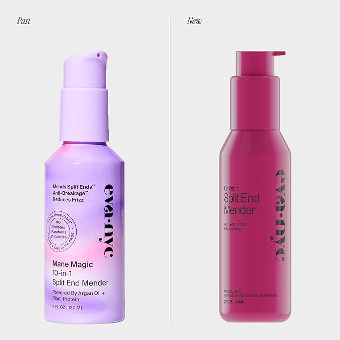 Eva NYC Split Ends Treatment for Dry Damaged Hair - Reduce Breakage + Seal Split Ends with Vegan Protein + Baobab Seed - Hair Serum for Softer Stronger Hair - Travel Size - Vanilla Scent - 2 fl oz