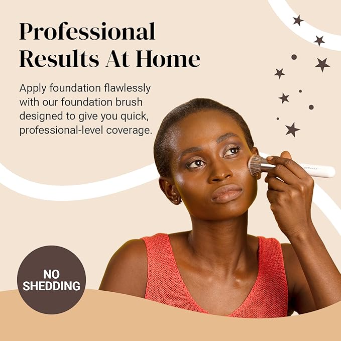 Black & White Kabuki Foundation Brushes Bundle By KESHIMA - Regular Size - Premium Makeup Brushes for Liquid, Cream, and Powder