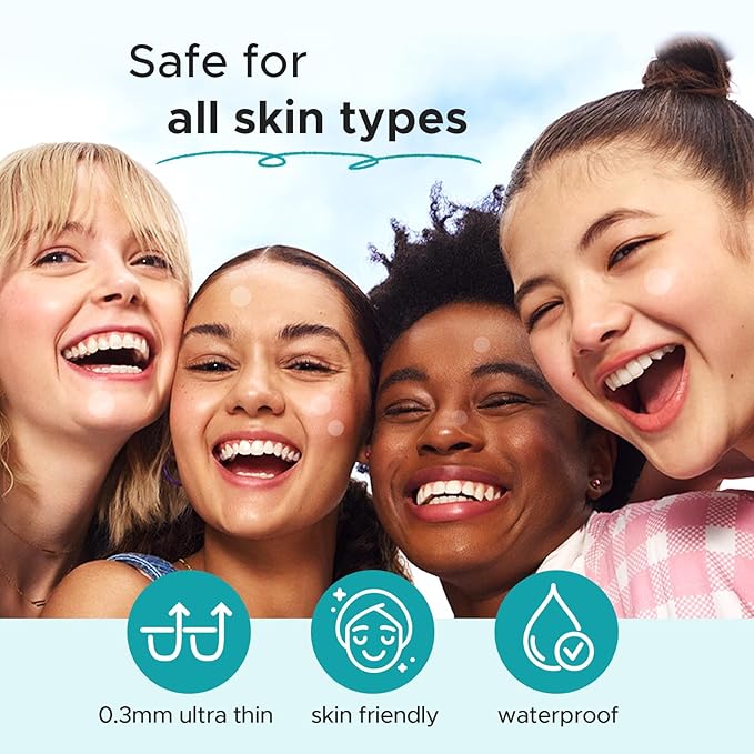 TKTK Pimple Patch Acne Patch, 4 Sizes 140 Patches Acne Absorbing Cover Patch, Hydrocolloid Invisible Acne Patches for Face Zit Patch Acne Dots Tea Tree, Calendula Oil