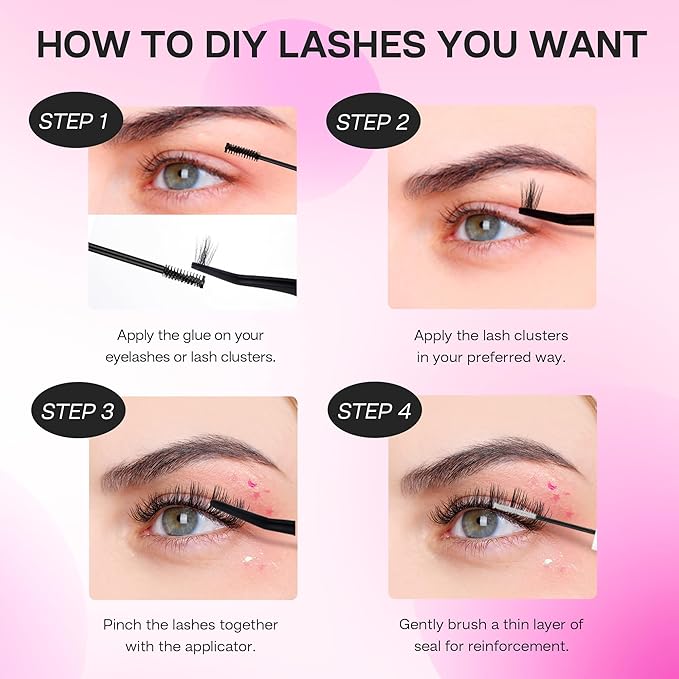 WINKGIGGLE Cluster Lashes Wispy Lash Pack Soft 3D Volume Faux Mink Lashes CDD12MIX