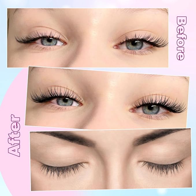 Clear Band Lash Clusters Natural Lash Extensions Wispy Cluster Eyelash Extensions 10-14mm C Curly Eyelash Clusters DIY Individual lashes 150PCS Cluster Lashes by zanlufly