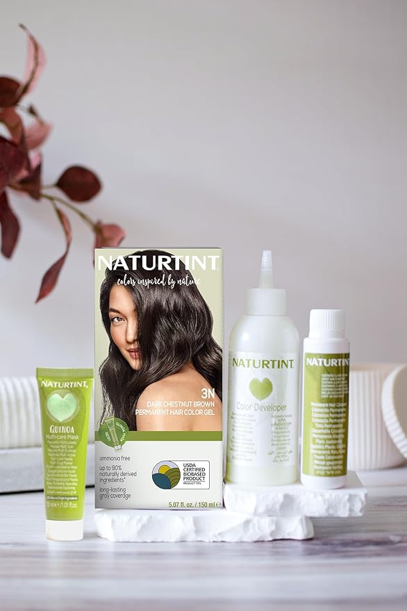 Naturtint 3N Dark Chestnut Brown Permanent Hair Color (Pack of 6), Ammonia Free, Vegan, Cruelty Free, up to 100% Gray Coverage, Long Lasting Results (Packaging may vary)