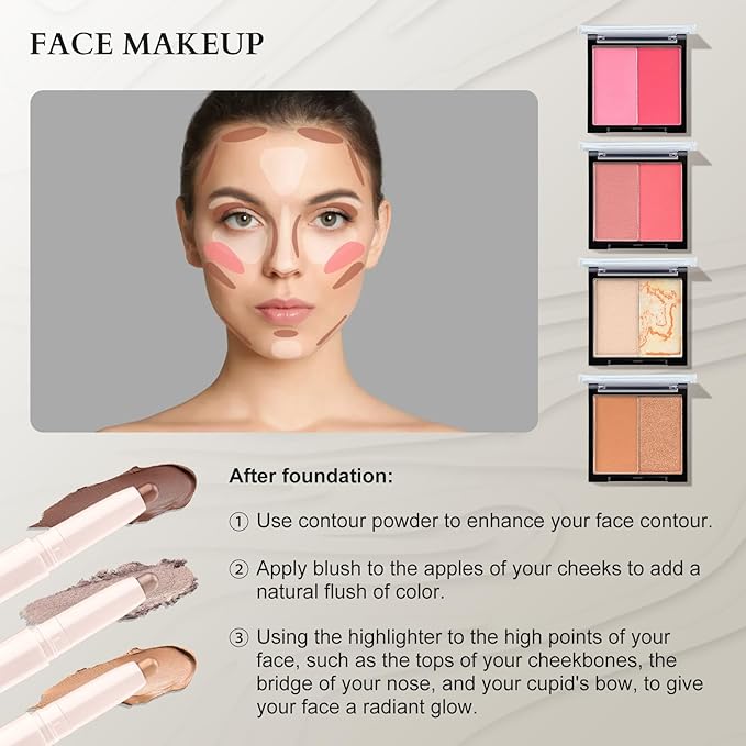 Color Nymph Professional Makeup Set for Teens, Girls & Women - Full Kit with Storage Train Case, Beginner Cosmetics Kit with Eyeshadow, Blush, Lipstick, Lipgloss, Mascara & Tools - Pink