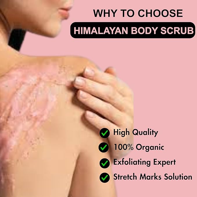 Himalayian Salt Body Scrub | 220g Natural Skin Smoothing Body Scrub Exfoliator for all Skin types, Exfoliating Scrub for Toning, Cellulite, Wrinkles, Gifts for Women and Men (220g, Himalayan Salt)