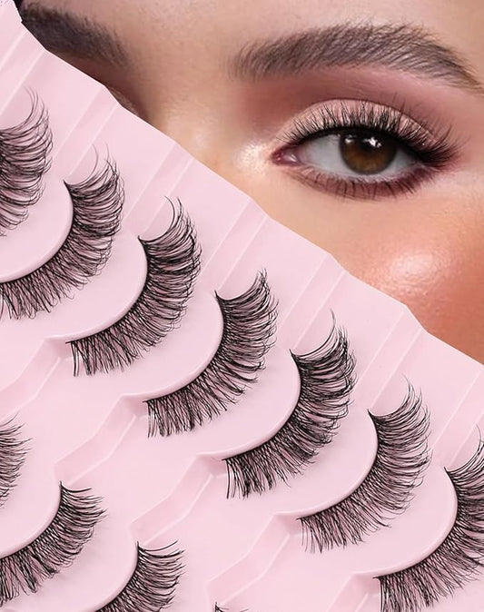 Natural Lashes Natural Eyelashes Natural Look Wispy Lashes Mink Lashes False Eyelashes Fake Eyelashes C Curl Lashes Strip Lashes Bright-03