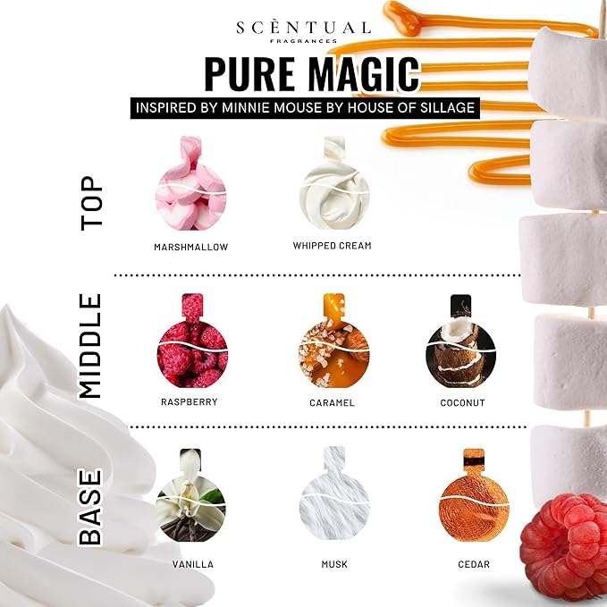 Pure Magic, Ultra-Concentrated Hair & Body Perfume Mist, Long Lasting Women's Fragrance, Gourmand Perfumes for Women, Vegan and Cruelty Free