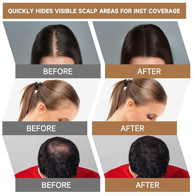 2 Pack Root Touch Up Shadow Powder, Gray Hair Cover Up, Women Color Root Coverage Powder for Thinning Grey Hairline, Men Instantly Concealer Hair Loss Beard Line Eyebrow, Black
