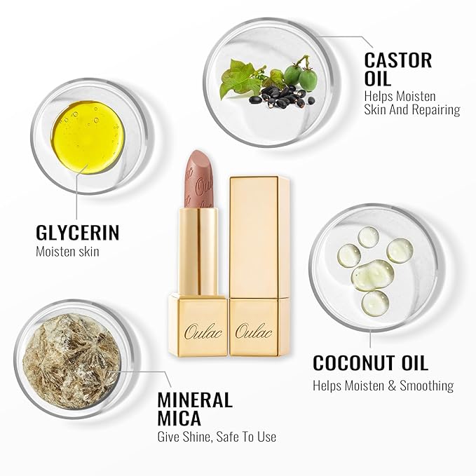 Oulac Wine Red Lipstick for Women with Metallic 3D Shine Lightweight Hydrating Formula, High Impact Lip Color, Vegan Beauty, Full Coverage Lip Makeup, Christmas Gifts for Women, One Last Kiss (14)